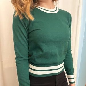 Zaful Green Striped Sweater